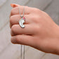 Elegant modern minimalist New Mom Baby feet necklace with birthstone
