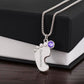 Mama to be new baby gift with engraved birthstone foot pendamt