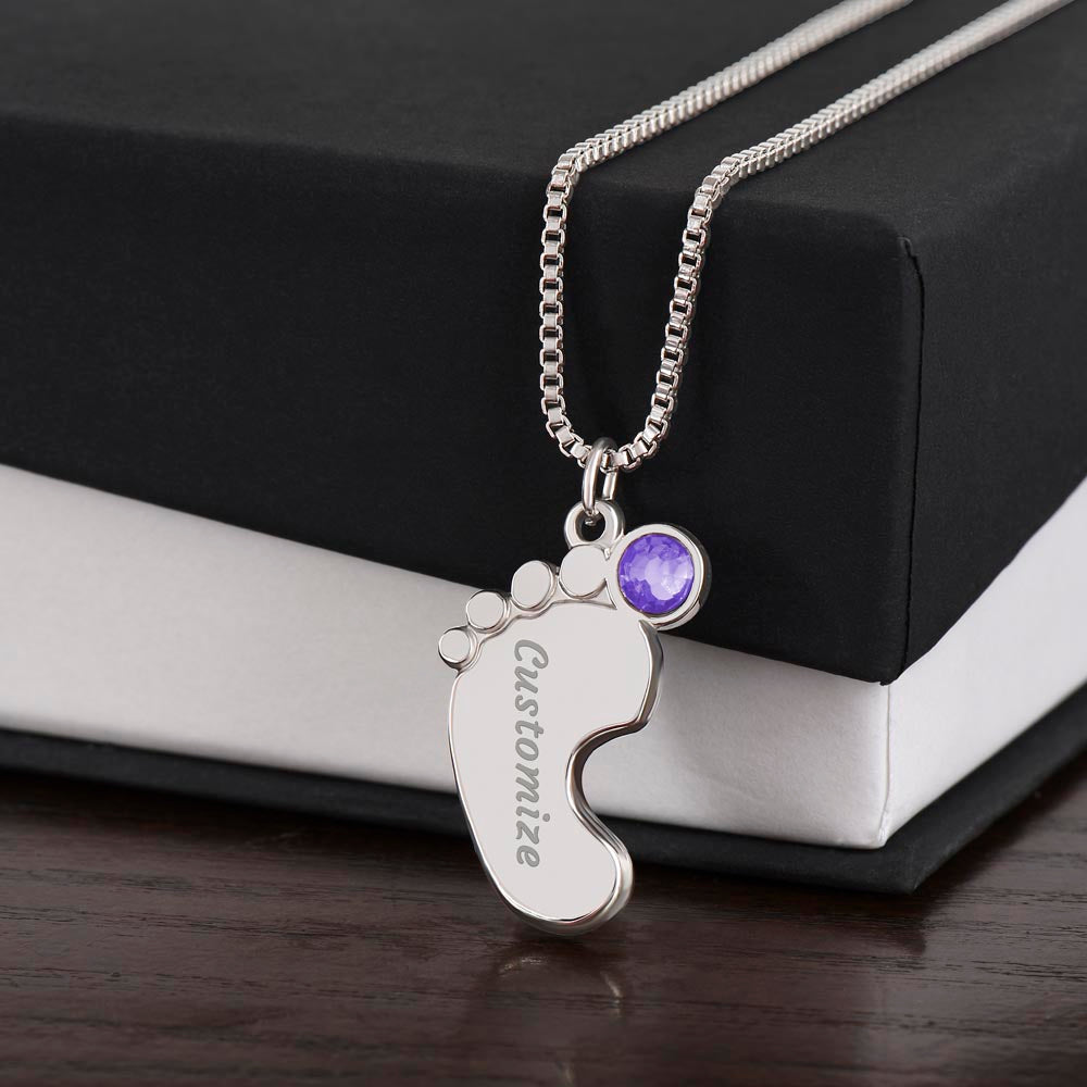 Cute mushroom little feet new mom necklace
