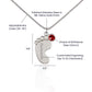 Mama to be new baby gift with engraved birthstone foot pendamt