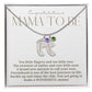 Mama to be new baby gift with engraved birthstone foot pendamt