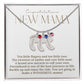 Elegant modern minimalist New Mom Baby feet necklace with birthstone