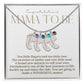 Mama to be new baby gift with engraved birthstone foot pendamt