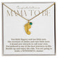 Mama to be new baby gift with engraved birthstone foot pendamt
