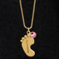 Cute mushroom little feet new mom necklace