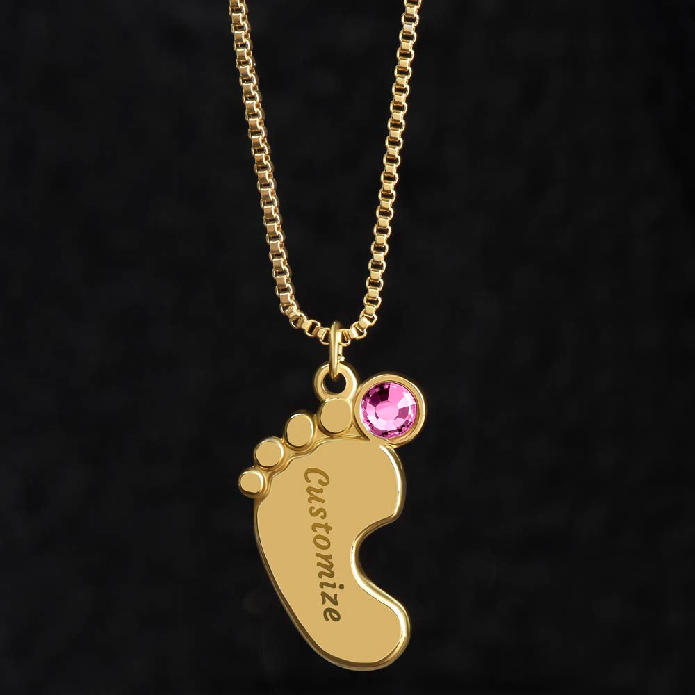 Cute mushroom little feet new mom necklace