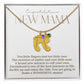 Elegant modern minimalist New Mom Baby feet necklace with birthstone