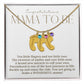 Mama to be new baby gift with engraved birthstone foot pendamt