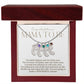 Mama to be new baby gift with engraved birthstone foot pendamt