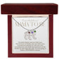 Mama to be new baby gift with engraved birthstone foot pendamt