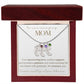 To Our Mom Baby Foot Birthstone Necklace
