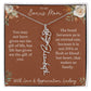 Rust and Ivory Bonus Mom Name Necklace with Birth Flower