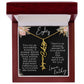 80th tropical card with name necklace