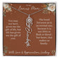 Rust and Ivory Bonus Mom Name Necklace with Birth Flower