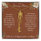 Rust and Ivory Bonus Mom Name Necklace with Birth Flower