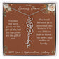Rust and Ivory Bonus Mom Name Necklace with Birth Flower