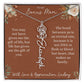 Rust and Ivory Bonus Mom Name Necklace with Birth Flower