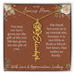 Rust and Ivory Bonus Mom Name Necklace with Birth Flower