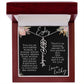 80th tropical card with name necklace