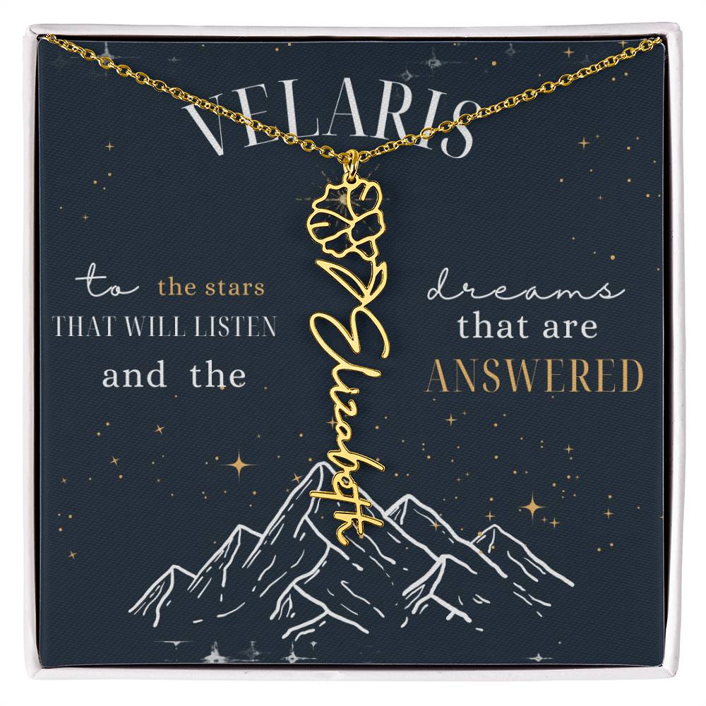 Customized ACOTAR Name Necklace with Birth Flower, AcoMaf Jewelry, SJM Booktok Merch, Gifts for Her