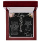 80th tropical card with name necklace