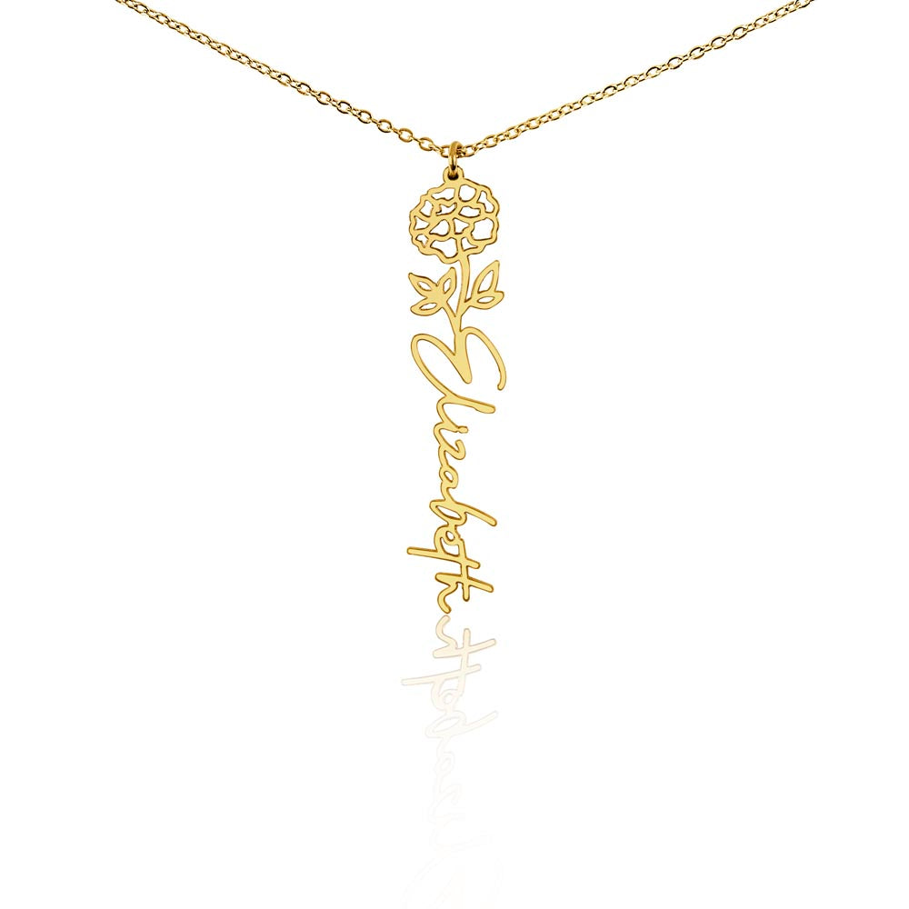 Customized ACOTAR Name Necklace with Birth Flower, AcoMaf Jewelry, SJM Booktok Merch, Gifts for Her
