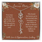 Rust and Ivory Bonus Mom Name Necklace with Birth Flower