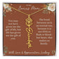 Rust and Ivory Bonus Mom Name Necklace with Birth Flower