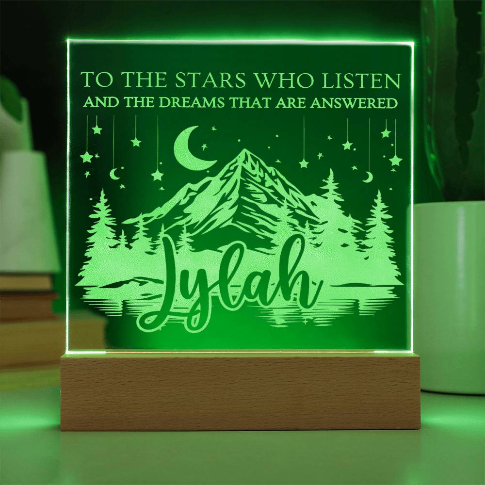 Personalized Night Light - Custom Name LED Baby Room Light - Book Nook Velaris Inspired ACOTAR Shelf Decor - Engraved Acrylic Nursery Sign