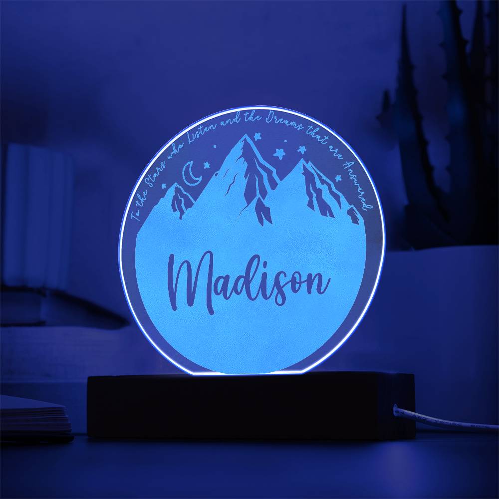 Personalized Night Light - ACOTAR Inspired Nursery Decor - Custom Name LED Baby Room Light - Velaris Starry Night Light - Dreamy Newborn Gift