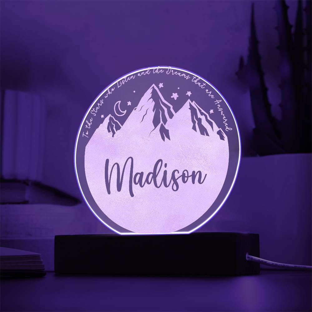 Personalized Night Light - ACOTAR Inspired Nursery Decor - Custom Name LED Baby Room Light - Velaris Starry Night Light - Dreamy Newborn Gift