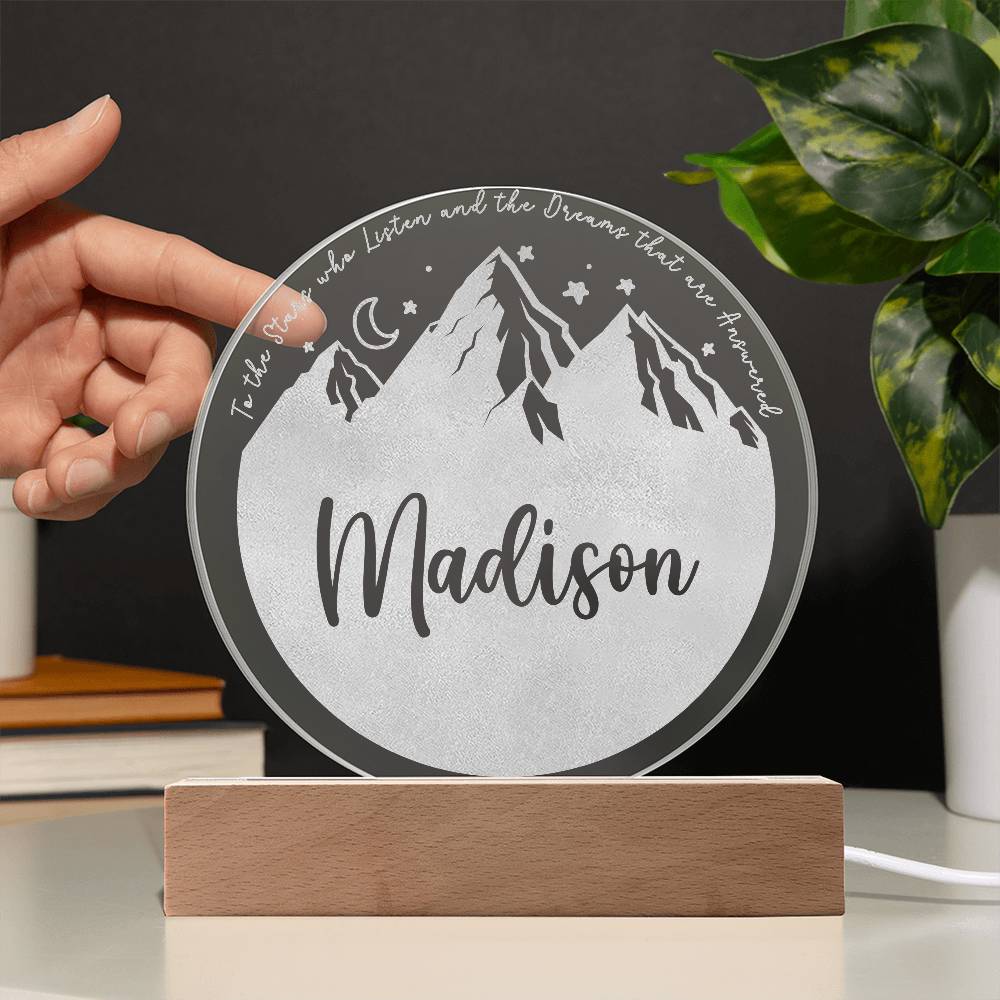 Personalized Night Light - ACOTAR Inspired Nursery Decor - Custom Name LED Baby Room Light - Velaris Starry Night Light - Dreamy Newborn Gift