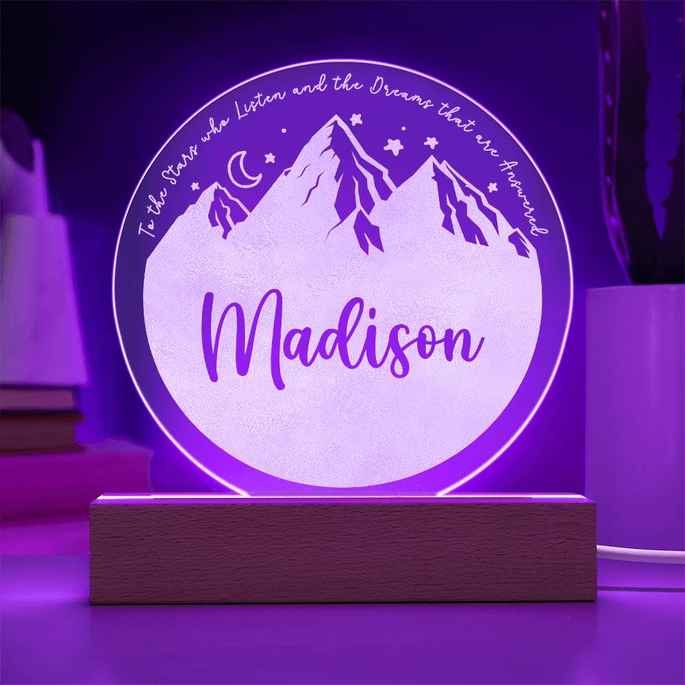 Personalized Night Light - ACOTAR Inspired Nursery Decor - Custom Name LED Baby Room Light - Velaris Starry Night Light - Dreamy Newborn Gift