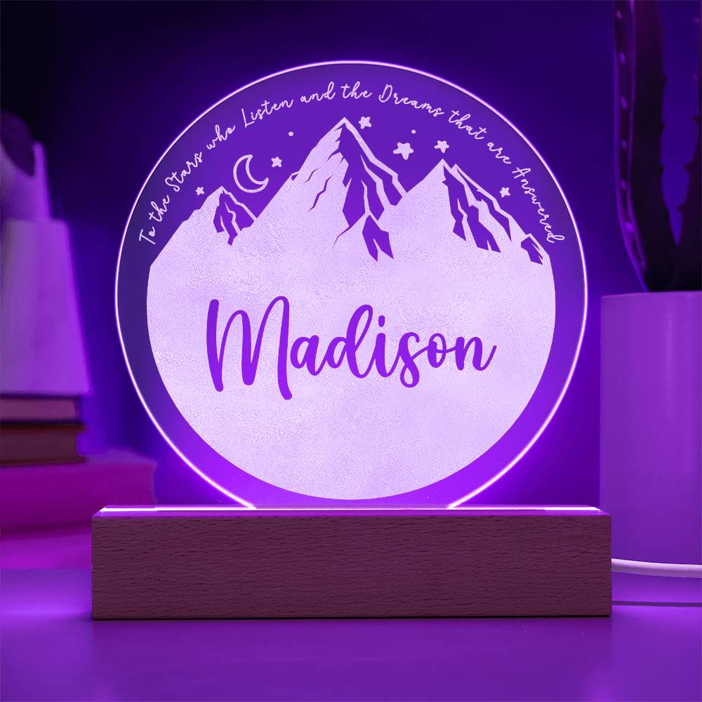 Personalized Night Light - ACOTAR Inspired Nursery Decor - Custom Name LED Baby Room Light - Velaris Starry Night Light - Dreamy Newborn Gift