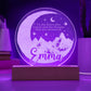 Personalized ACOTAR Inspired LED Night Light - Custom Engraved Moon and Mountain Design - Nursery and Bedroom Decor