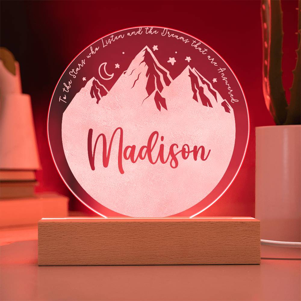 Personalized Night Light - ACOTAR Inspired Nursery Decor - Custom Name LED Baby Room Light - Velaris Starry Night Light - Dreamy Newborn Gift