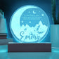 Personalized ACOTAR Inspired LED Night Light - Custom Engraved Moon and Mountain Design - Nursery and Bedroom Decor