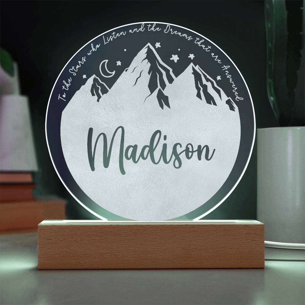 Personalized Night Light - ACOTAR Inspired Nursery Decor - Custom Name LED Baby Room Light - Velaris Starry Night Light - Dreamy Newborn Gift