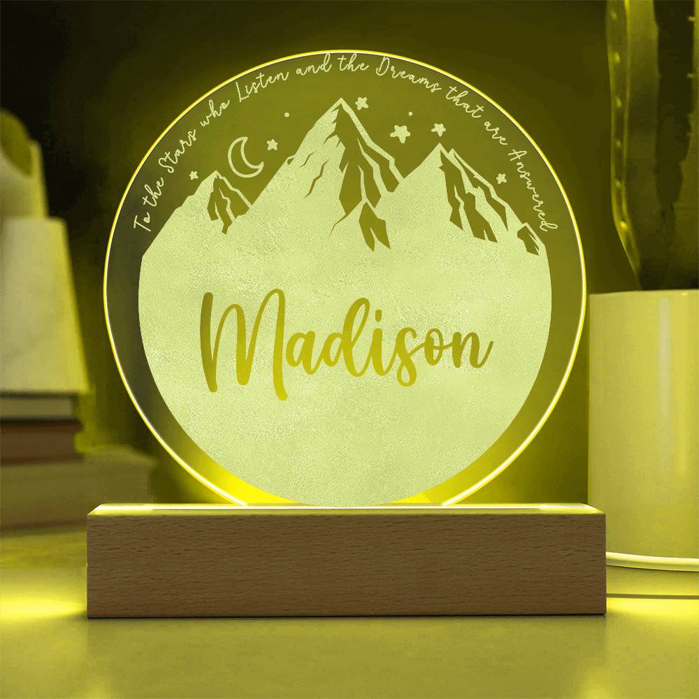 Personalized Night Light - ACOTAR Inspired Nursery Decor - Custom Name LED Baby Room Light - Velaris Starry Night Light - Dreamy Newborn Gift