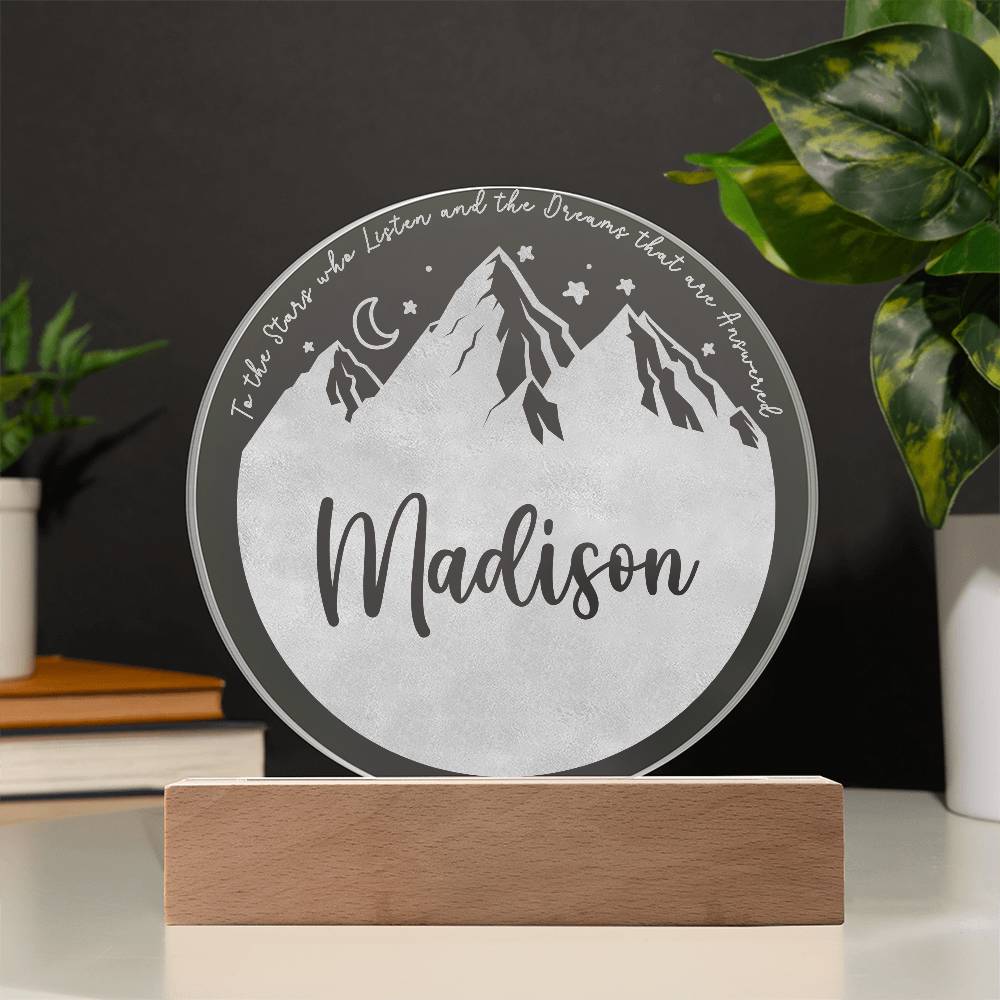 Personalized Night Light - ACOTAR Inspired Nursery Decor - Custom Name LED Baby Room Light - Velaris Starry Night Light - Dreamy Newborn Gift