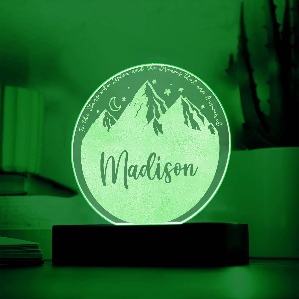 Personalized Night Light - ACOTAR Inspired Nursery Decor - Custom Name LED Baby Room Light - Velaris Starry Night Light - Dreamy Newborn Gift