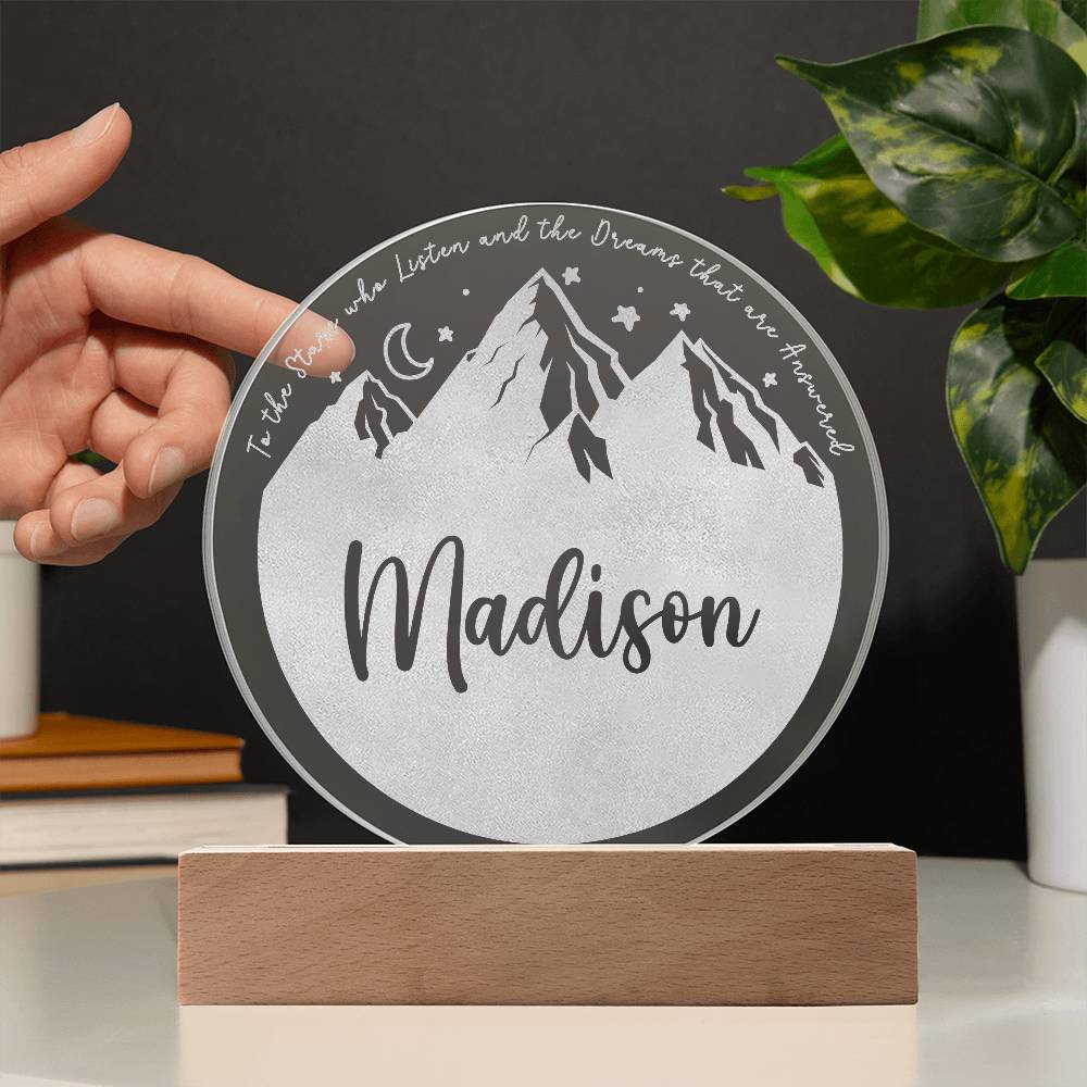 Personalized Night Light - ACOTAR Inspired Nursery Decor - Custom Name LED Baby Room Light - Velaris Starry Night Light - Dreamy Newborn Gift