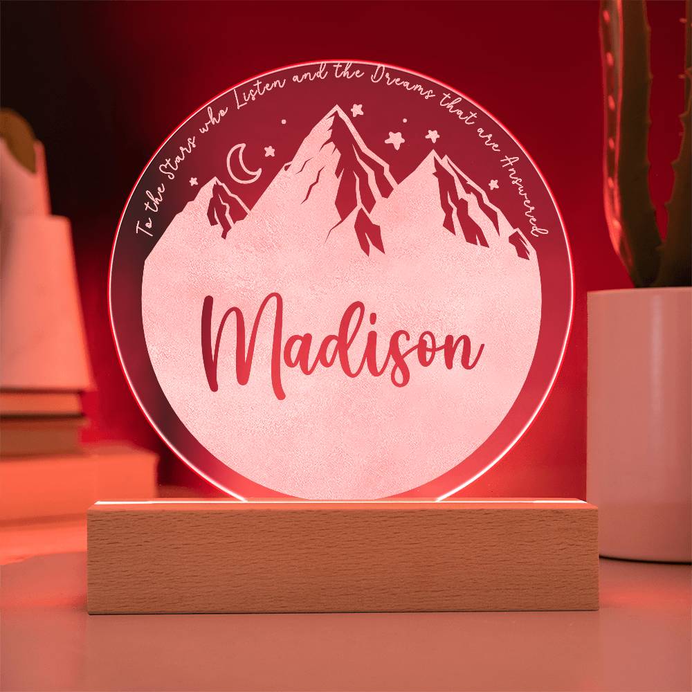 Personalized Night Light - ACOTAR Inspired Nursery Decor - Custom Name LED Baby Room Light - Velaris Starry Night Light - Dreamy Newborn Gift