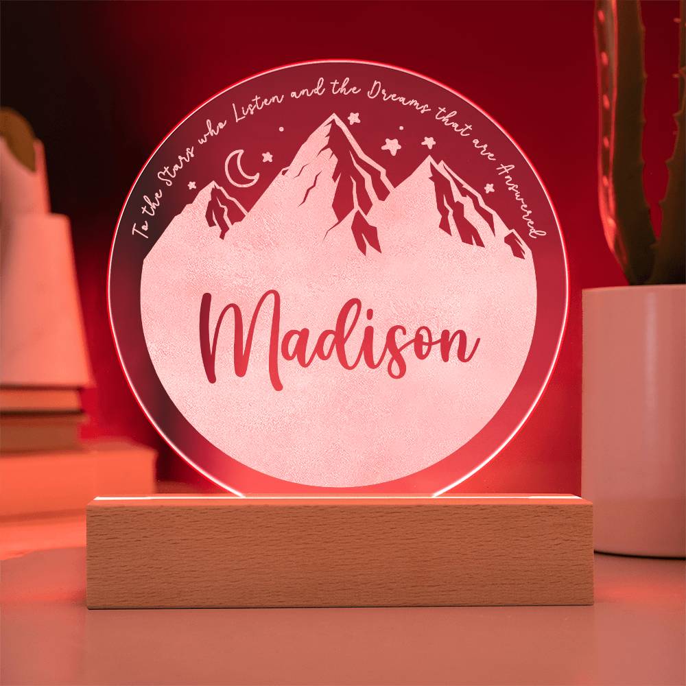 Personalized Night Light - ACOTAR Inspired Nursery Decor - Custom Name LED Baby Room Light - Velaris Starry Night Light - Dreamy Newborn Gift