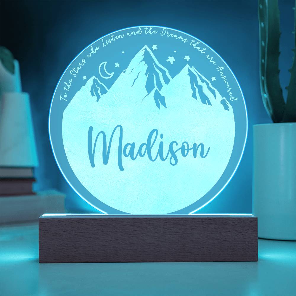 Personalized Night Light - ACOTAR Inspired Nursery Decor - Custom Name LED Baby Room Light - Velaris Starry Night Light - Dreamy Newborn Gift