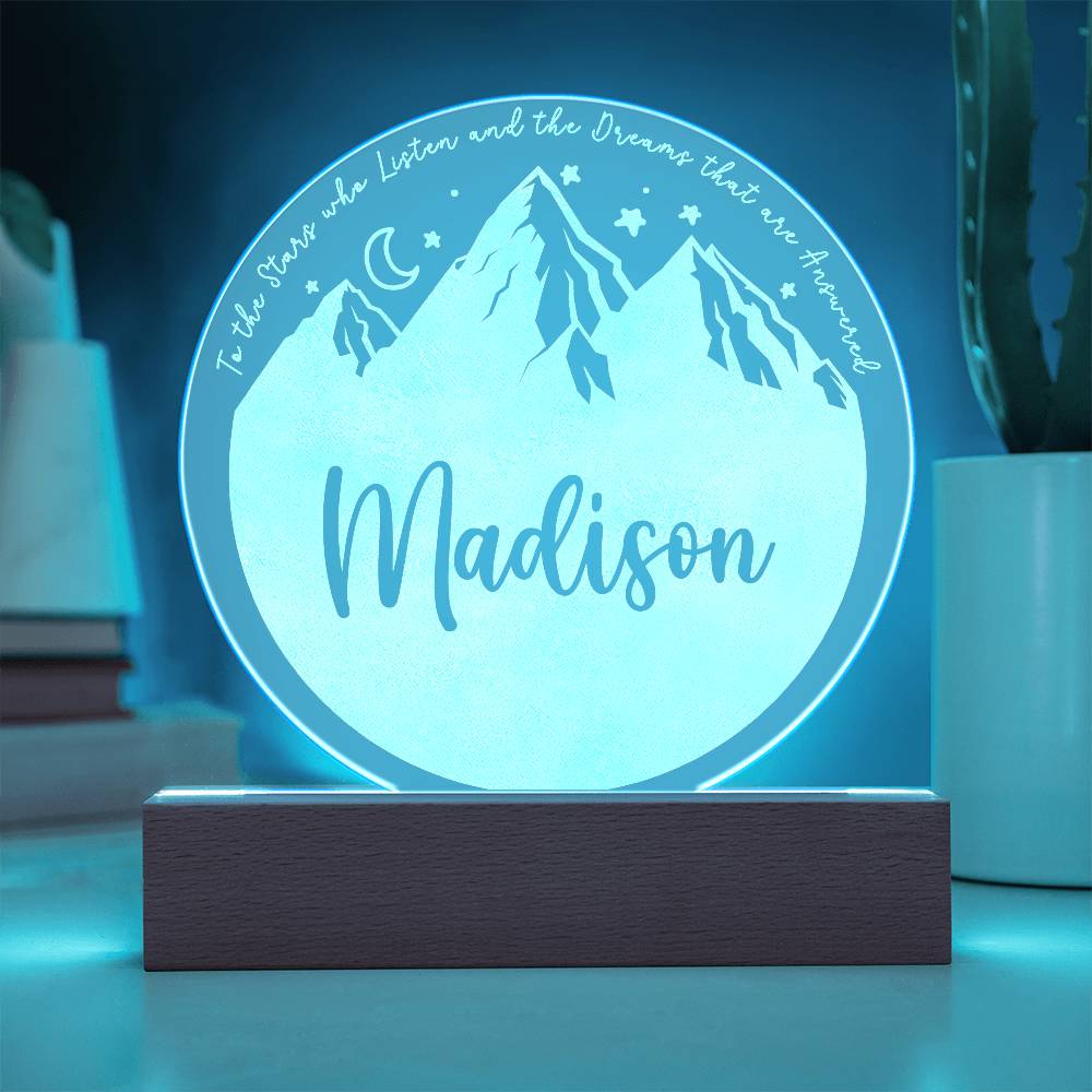 Personalized Night Light - ACOTAR Inspired Nursery Decor - Custom Name LED Baby Room Light - Velaris Starry Night Light - Dreamy Newborn Gift