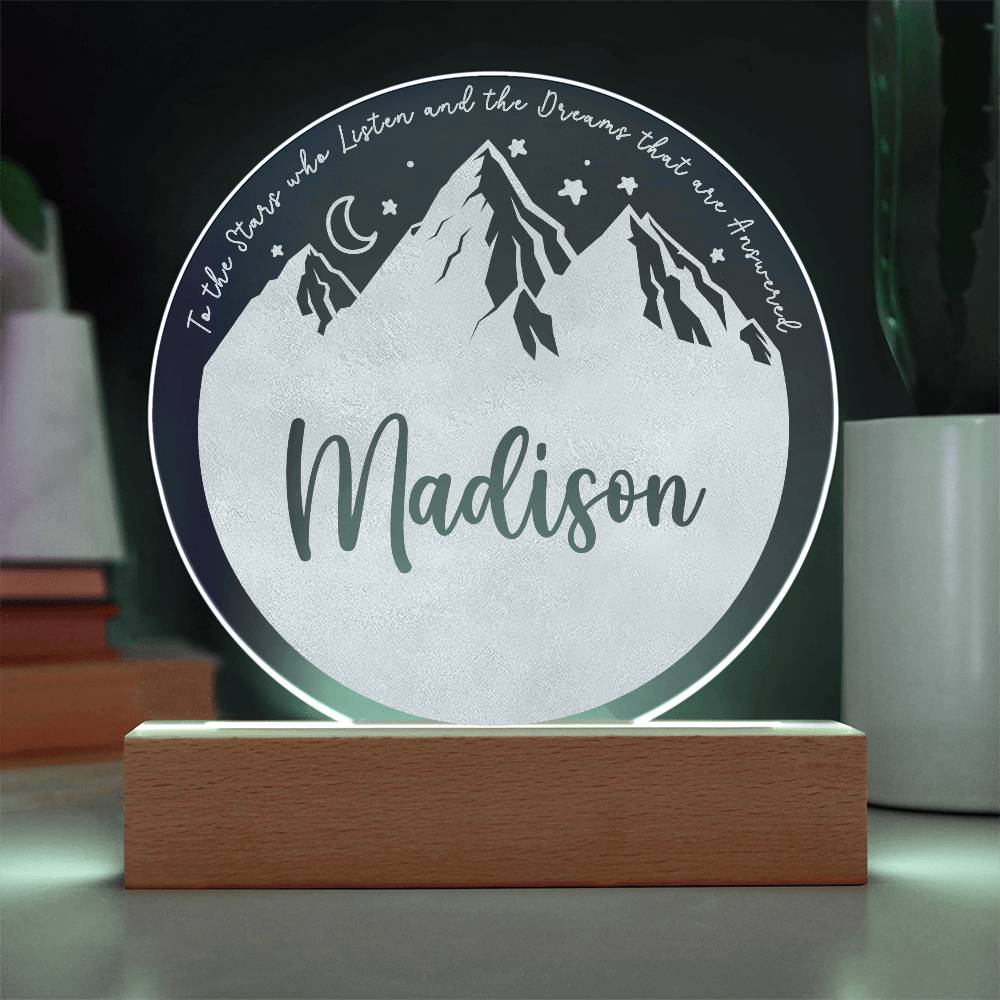 Personalized Night Light - ACOTAR Inspired Nursery Decor - Custom Name LED Baby Room Light - Velaris Starry Night Light - Dreamy Newborn Gift