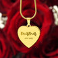 Cursive Mama Necklce on Heart Pendant