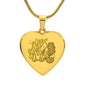 Baseball Mama Engraved Heart Necklace