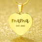 Cursive Mama Necklce on Heart Pendant